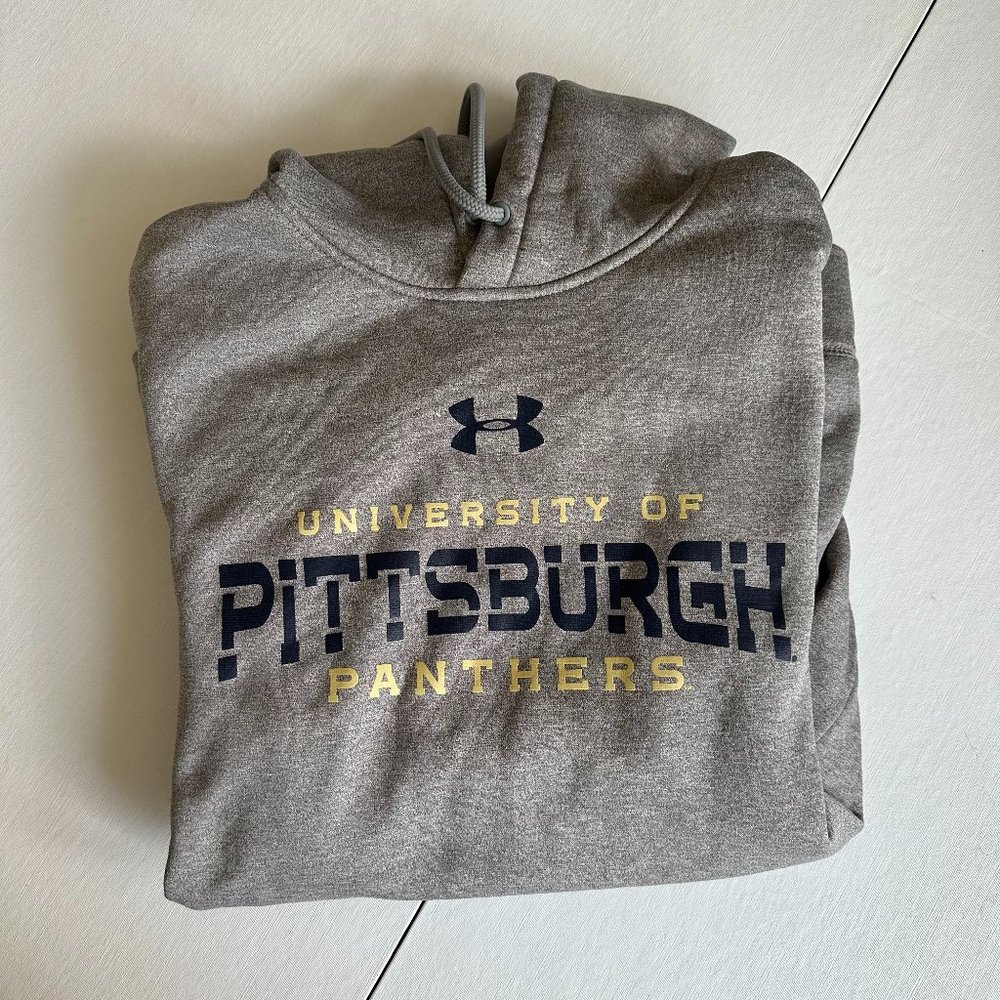 Under Armour University of Pittsburgh Gray Hooded Sweatshirt Size S